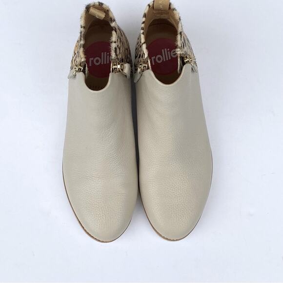 Rollie Booties 7 leather ankle boots Neutral Fall Leopard winter Casual Comfort - Picture 4 of 14